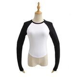 Women T-Shirt Stitching Bottoming Shirt Autumn Women Top T-shirt