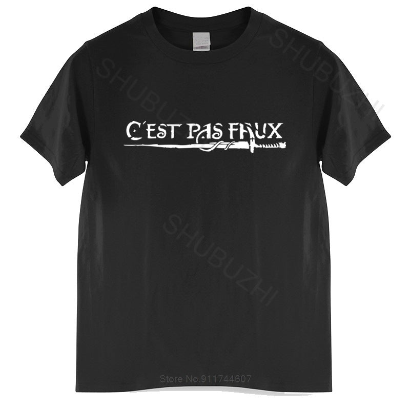 Men Cotton T Shirt C'est Pas Faux T Shirt Kaamelott Kame