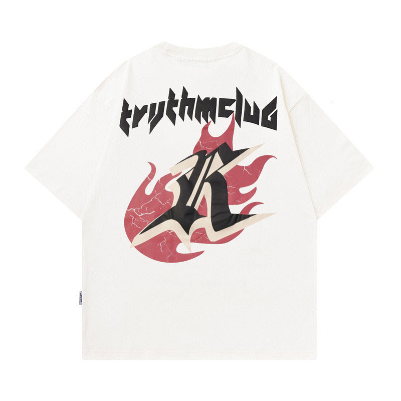 Men T Shirt Spring/Summer Letter Print Casual Short-Sleeved T-shirt for Men and Women