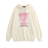 Men Fleece Lined Hoodie Printed Hoodie Autumn Men's Loose Street Long Sleeve Pullover