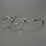 CHH Chrome Hearts Glasses cross engraved vintage round frame glasses pure titanium frame