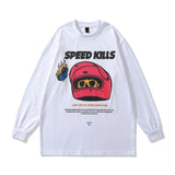 Men Long Sleeve Shirt Street Tide Brand Cartoon Printed Couple Long Sleeve T-shirt Men and Women