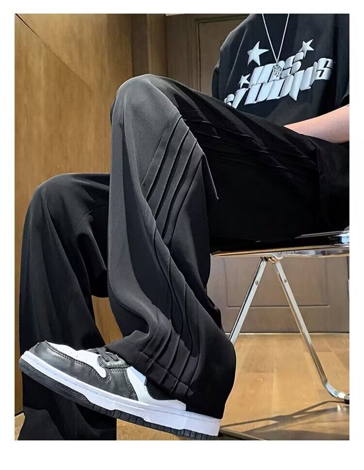 Men Sweatpants Men's Summer Draping Suit Pants Loose Straight Mop Casual Pants