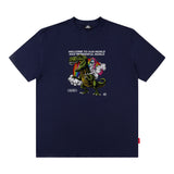 Men T Shirt Cartoon Printed Short-Sleeved T-shirt Men's and Women's Hip Hop round Neck Loose