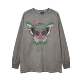 Men Long Sleeve Shirt Graffiti Printing Fried Color Bottoming Long Sleeve T-shirt Men's Loose All-Match Couple