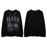 Men Long Sleeve Shirt Printed Bottoming Top Dark Lazy Style Long Sleeve T-shirt for Men