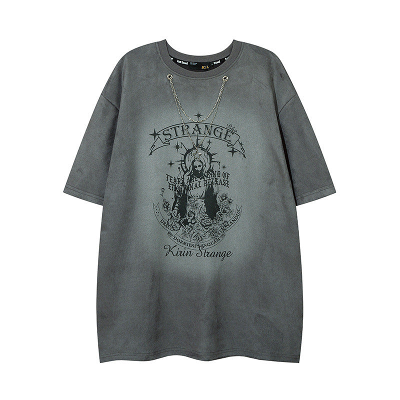 Men's T Shirt Summer Short Sleeve T-shirt Men's and Women's Loose Printed Half Sleeve