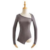 Women T-Shirt Long-Sleeved Top for Women Spring All-Matching Slim Fit
