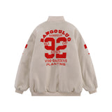 Men Cotton Padded Jacket Coat Embroidered Quilted Baseball Uniform Jacket Men's Autumn and Winter Loose Casual Cotton-Padded Jacket