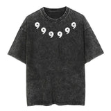 Graphic Vintage Acid Wash Cotton Tee for Men Women