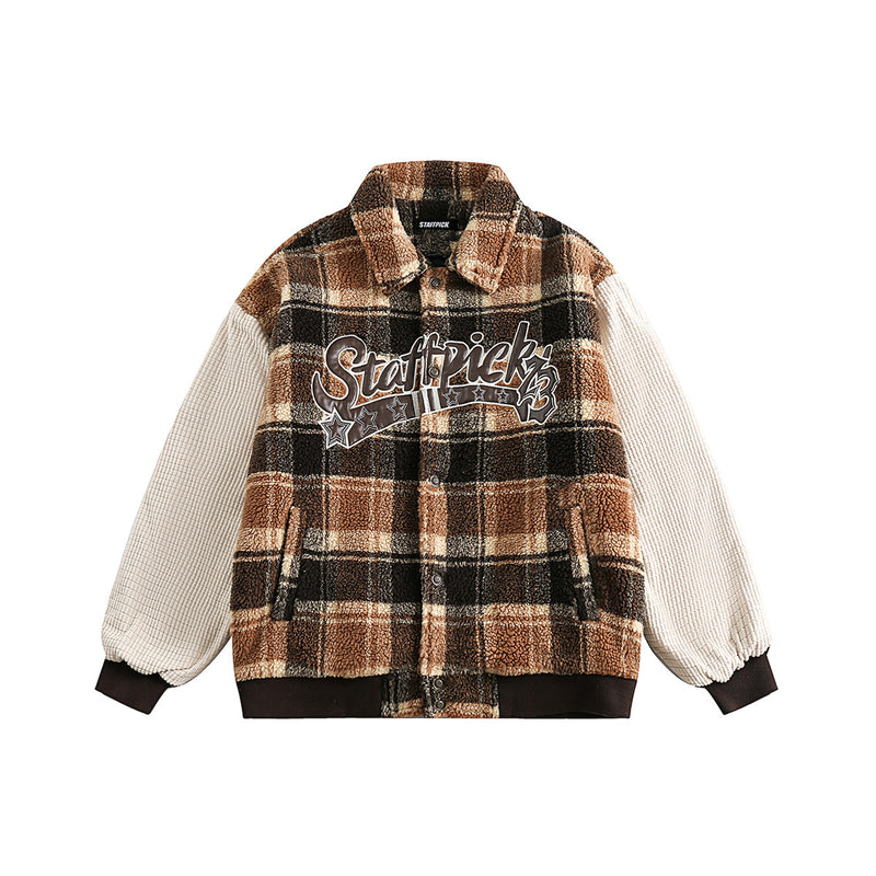 Unisex Jacket Winter American Retro Fleece Cotton-Padded Coat