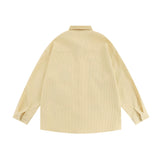 Men Long Sleeved T Shirt Embroidered Long Sleeve Shirt Boys Loose Casual Jacket Lapel Shirt Ins