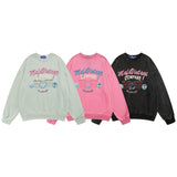 Men Hoodie Sweater Men's Loose Leisure Sports Letter Printing Worn Looking Washed-out