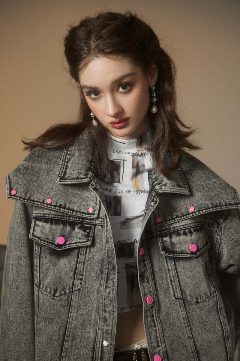 Unisex Jacket Fall Vintage Denim Jacket Women's Clothing