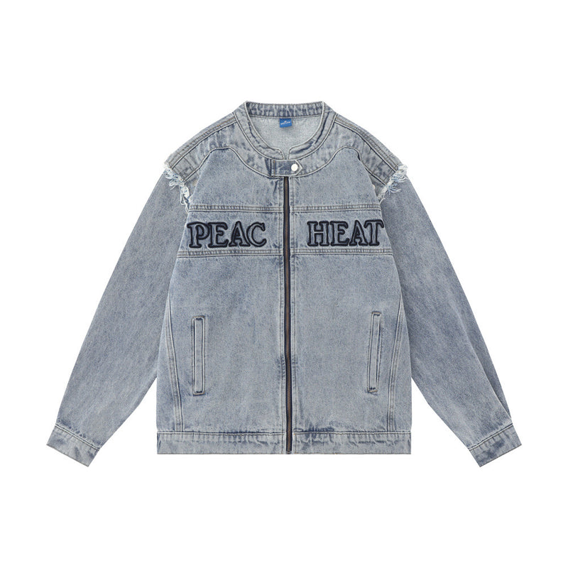 Men Denim Jacket Men's Washed Denim Jacket Vest