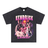 Kendrick Lamar T Shirts Cotton Hip Hop Rap Loose Short Sleeves