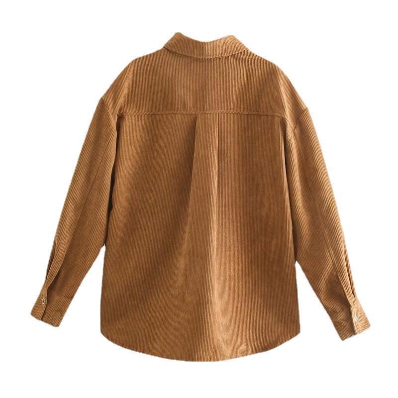 Women T-Shirt Shirt Lapel Casual Cardigan Loose Top