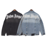 Palm Angle Jacket Palm Angels Letter Logo Printing Washed Do the Old Cowboy Men and Women