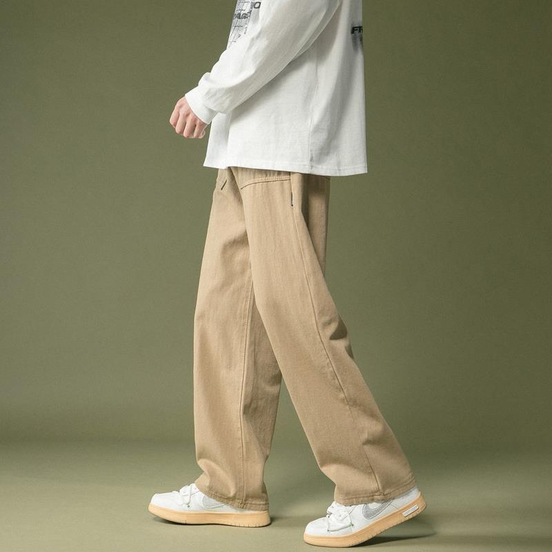Men Sweatpants Men's Spring and Autumn Straight Loose Cargo Pants Korean Style