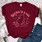 Karma Is A Cat T Shirt Midnights Retro T-Shirt