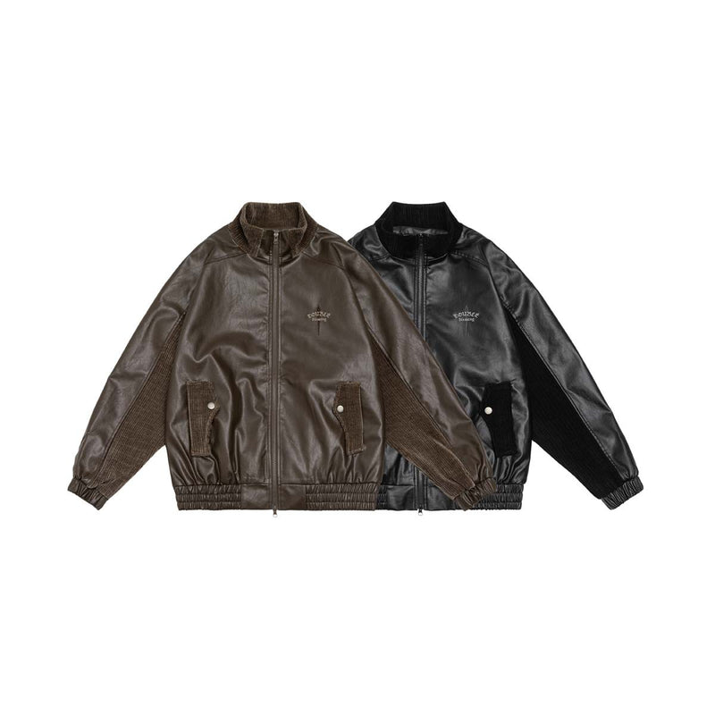 Unisex Jacket Autumn Vintage Corduroy Leather Women's Clothing