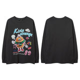 Men Long Sleeve Shirt Printed Bottoming Top Dark Lazy Style Long Sleeve T-shirt for Men