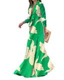 Jungle Print Maxi Dress Spring Loose Wide Leg Jumpsuit