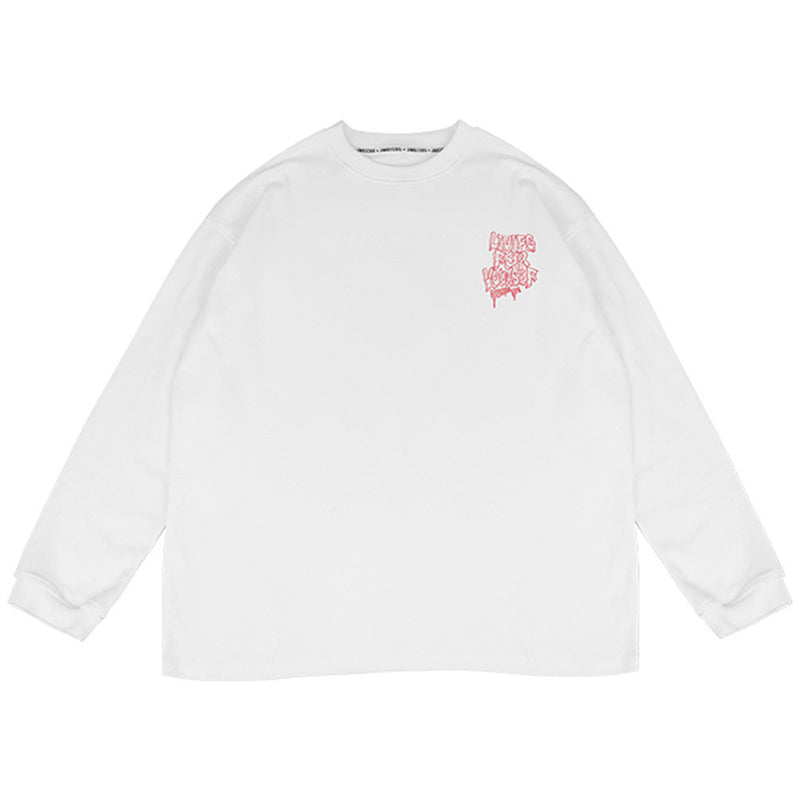 Men Hoodie Letter Print Sweatshirt Men's Casual Loose Pullover Sweater