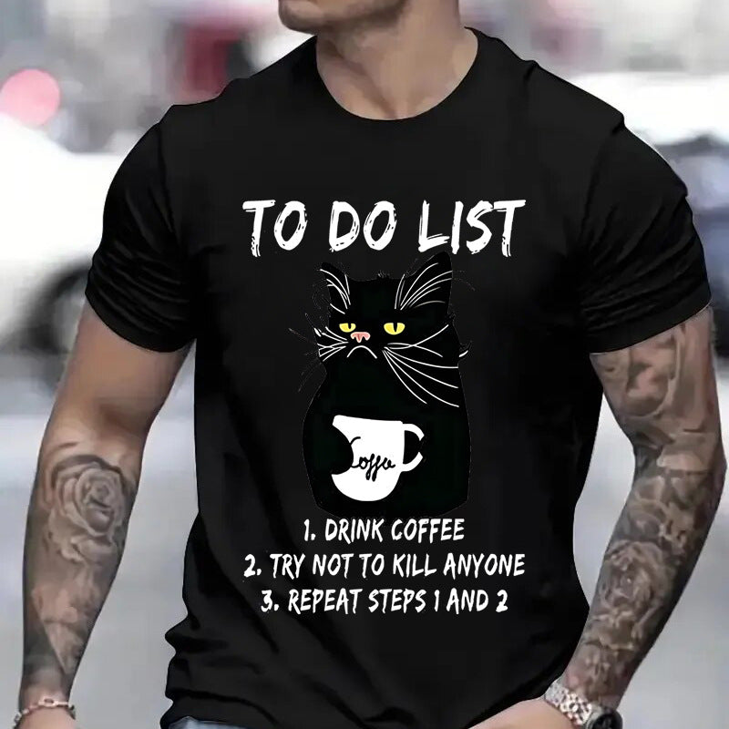Men's T-shirts To Do List Drink Coffee