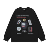 Men Long Sleeve Shirt Mechanical Style Casual Long Sleeve T-shirt Men's and Women's Retro Bottoming Top