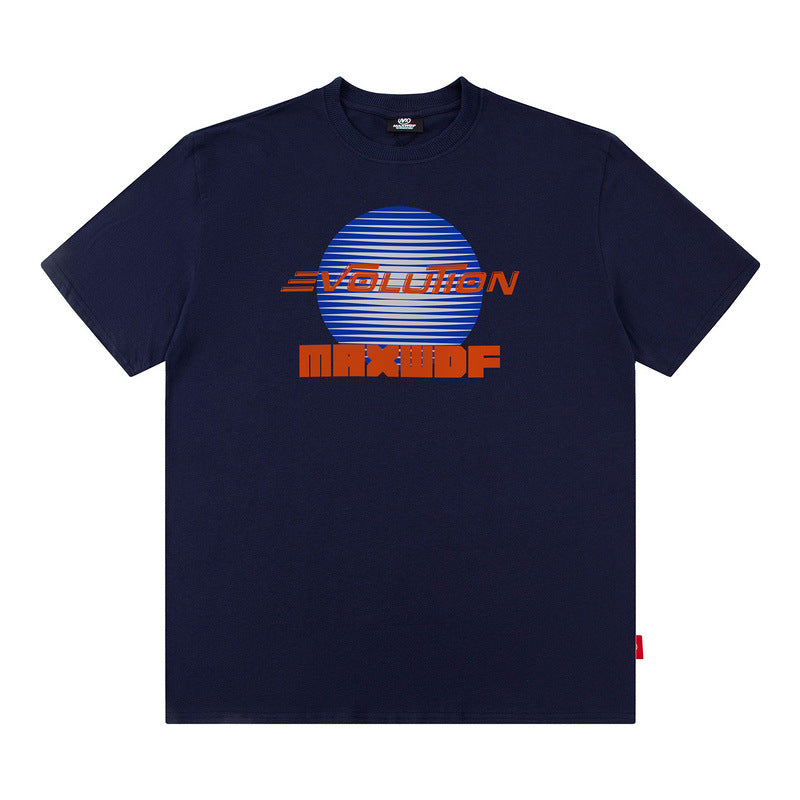 Men T Shirt Printed Short-Sleeved T-shirt Men and Women Loose