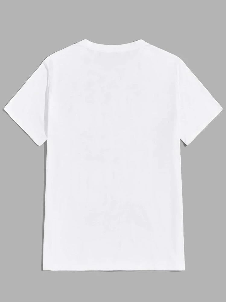 Manfinity Homme Men's White Knitted Round Neck Short