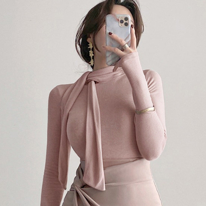 Women Long Sleeve Shirt Women's Half Turtleneck Tight