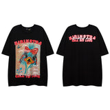 Men T Shirt Letter Print Short-Sleeve T-shirt Men and Women Loose Lovers Wild