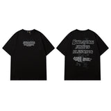 Men T Shirt Retro Alphabet Hip Hop Short Sleeve T-shirt Men and Women