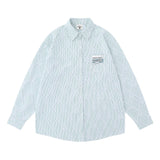 Men Long Sleeved T Shirt Pinstripe Long Sleeve Shirt Men Spring and Autumn Patchwork Shirt Loose Casual