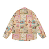 Men Long Sleeve T Shirt Cartoon Animation Long Sleeve Shirt Men Print Loose Casual Shirt