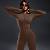 Women Jumpsuit Women's Winter Fashion Zipper Sports Jumpsuit