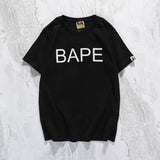 Bathing Ape T Shirt Casual White Letter Crew Neck Summer Pullover Short Sleeve T-shirt