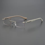 CHH Chrome Hearts Glasses Frameless Business Niche Square Glasses Frame Punching