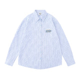 Men Long Sleeved T Shirt Pinstripe Long Sleeve Shirt Men Spring and Autumn Patchwork Shirt Loose Casual