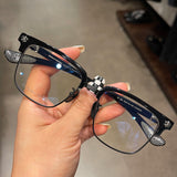 CHH Chrome Hearts Glasses pure titanium semi-square large face men and women retro trendy myopia flat light