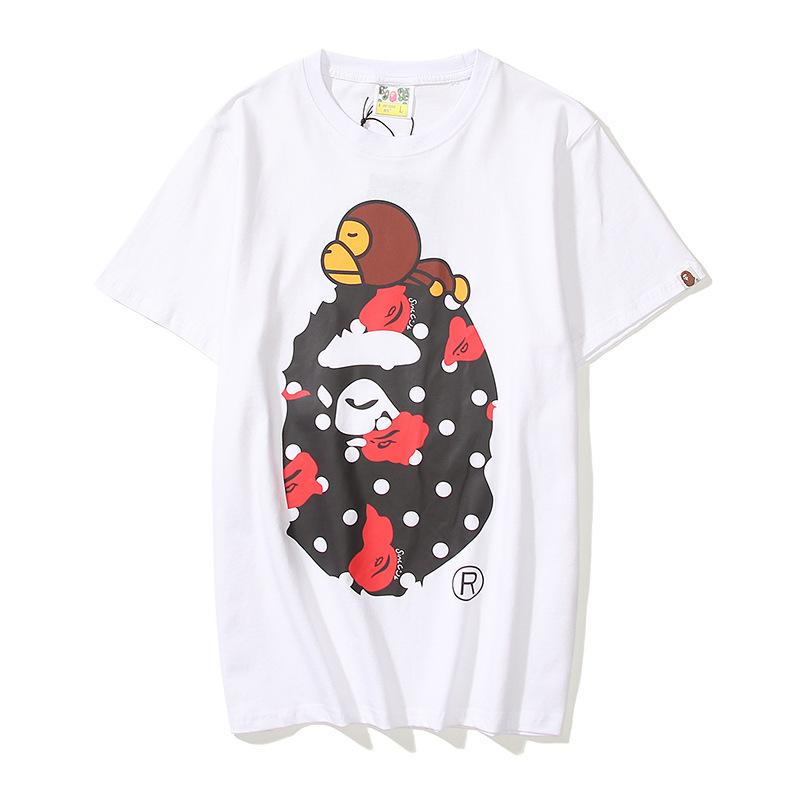 Bathing Ape T Shirt Summer Cartoon Anime Animal Print Short Sleeve T-shirt