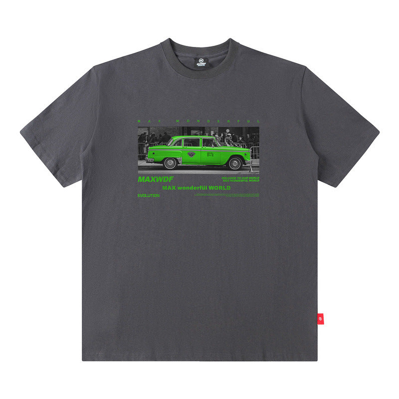 Men T Shirt Retro Short Sleeve T-shirt Men and Women Ins Style