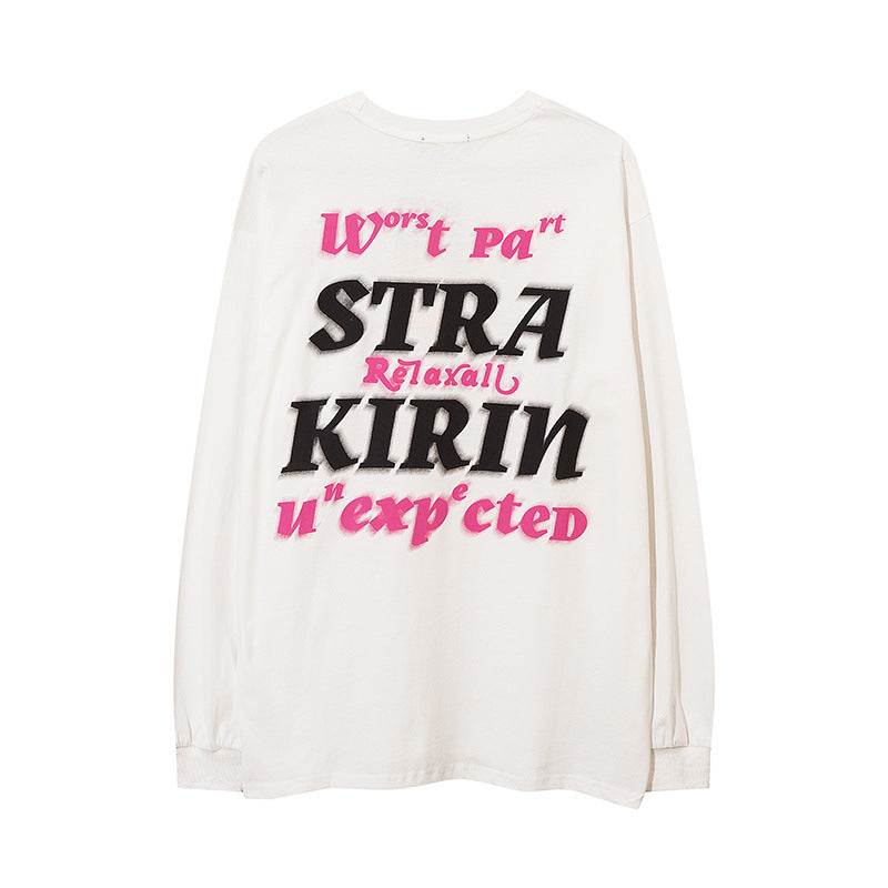 Men Long Sleeve Shirt Graffiti Printing Long Sleeve T-shirt for Men and Women