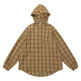 Men Long Sleeved T Shirt Hooded Plaid Shirt Men Spring Autumn Outdoor Sports and Casual Loose Long Sleeve