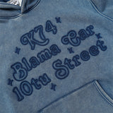 Men Fleece Lined Hoodie Letter Embroidery Washed and Worn Hooded Sweater Men's Loose Street Pullover Hoodie