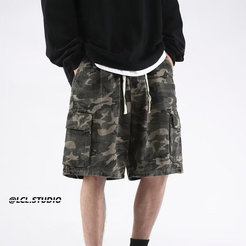 Men Sweatpants Camouflage Workwear Shorts Men's Summer Loose