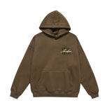 Men Fleece Lined Hoodie Hooded Sweater Loose Men's Clothing Ins Letter Embroidered Printed Pullover