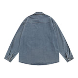 Men Long Sleeved T Shirt Stitching Contrast Color Shirt Coat Punk Flower Embroidery Shirt